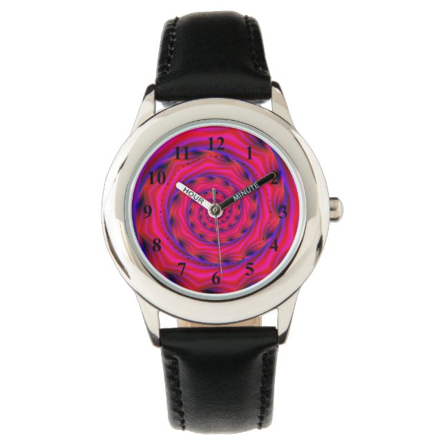 Red Violet and Blue Spiral Watch (Front)