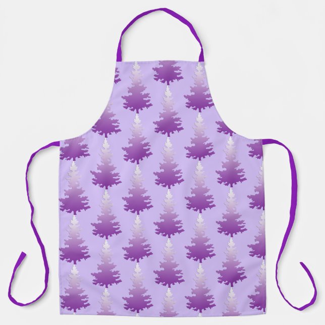 Red-Violet Evergreen Christmas Tree Apron (Front)