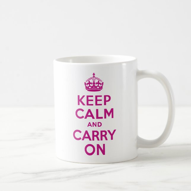 Red-Violet Keep Calm and Carry On Coffee Mug (Right)