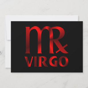 Red Virgo Horoscope Symbol Invitation