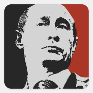 Red Vladimir Putin Square Sticker