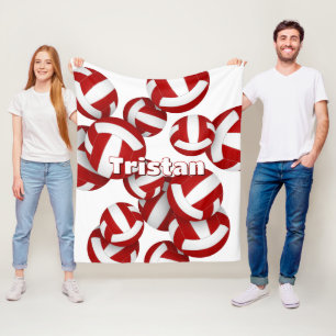 red volleyball club colors sports room decor fleece blanket