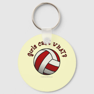 Red Volleyball Key Ring