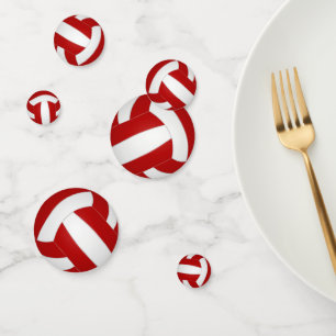 red volleyball team colors sports party confetti