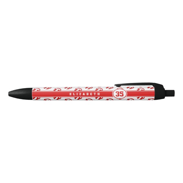 red volleyball team colours girls boys name black ink pen (Top)