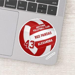 red volleyball team colours kids name jersey numbe