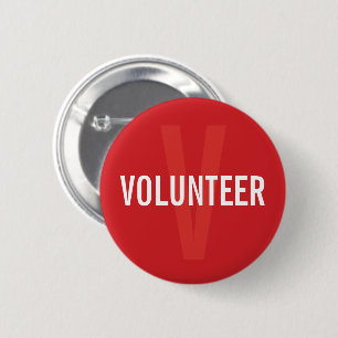 Red Volunteer Badge