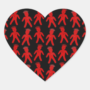 Red Voodoo Doll Heart Sticker