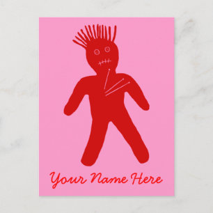 Red Voodoo Doll Postcard
