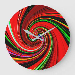 Red Vortex Design Clock