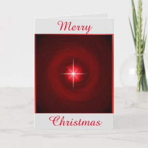 Red Vortex with Star Christmas Greeting Card