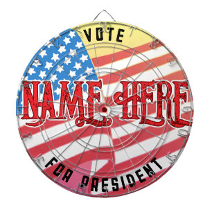 Red VOTE FOR USA PRESIDENT Vintage Grunge Text Dartboard