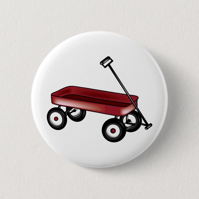 Red Wagon 6 Cm Round Badge (Front)
