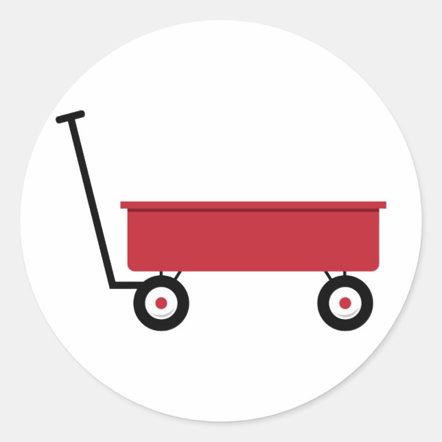 Red Wagon Classic Round Sticker (Front)