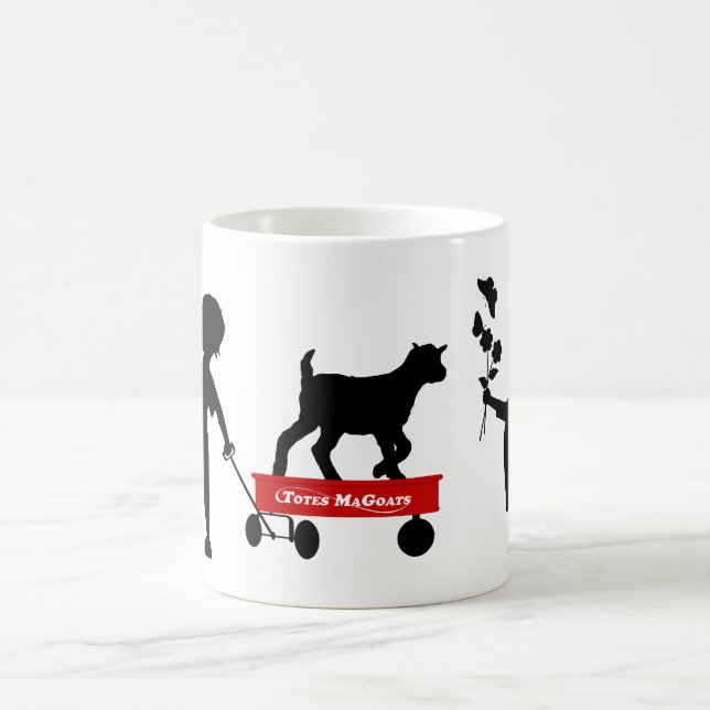 Red Wagon Cute Goat and Kids Totes MaGoats Coffee Mug (Center)