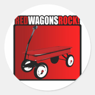 Red Wagons Rock! Classic Round Sticker