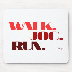 RED WALK JOG RUN (font CHUNKY) Mouse Pad