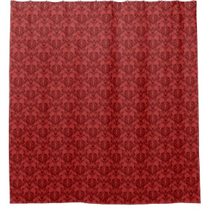 Red Wallpaper Shower Curtain
