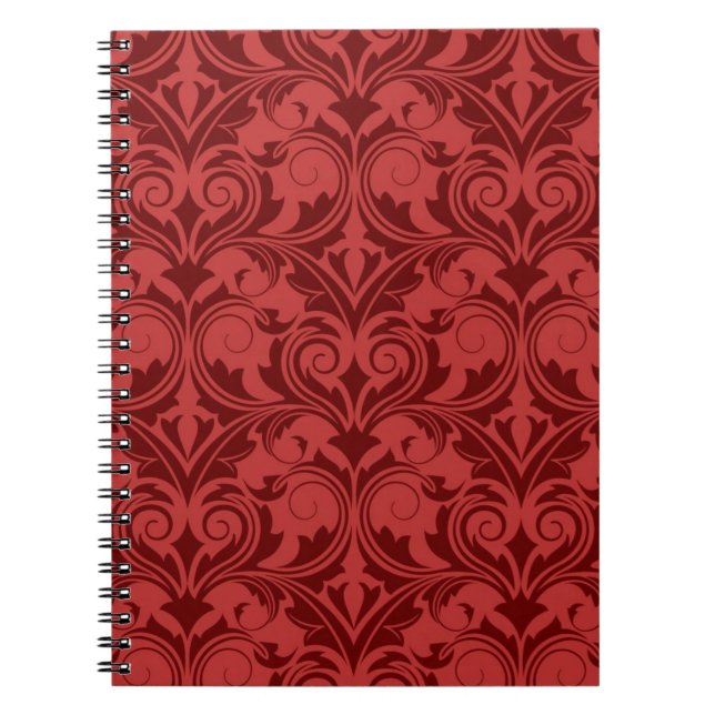Red Wallpaper Spiral Notebook (Front)