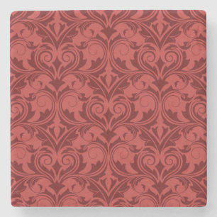 Red Wallpaper Stone Coaster