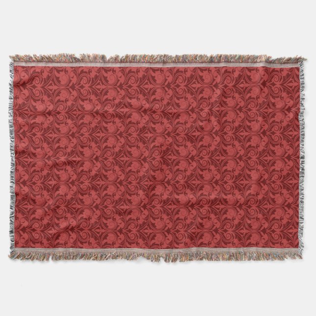 Red Wallpaper Throw Blanket (Front)