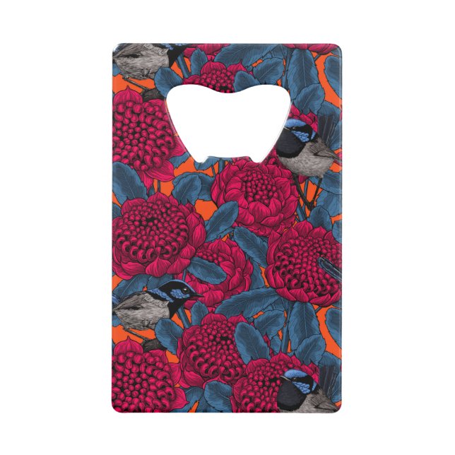 Red waratah and fairy wrens (Front)