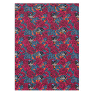Red waratah and fairy wrens tablecloth