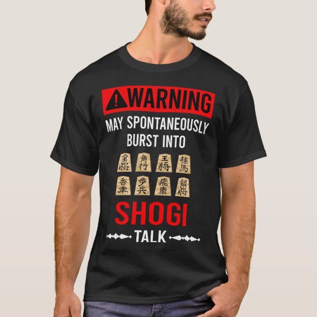 Red Warning Shogi T-Shirt (Front)