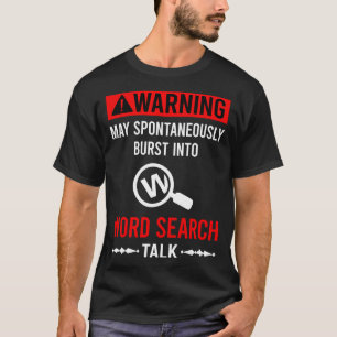Red Warning Word Search T-Shirt