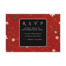 Red Washi Paper RSVP Card