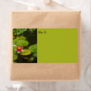 Red Water Lily Blossom Impressionistic Digital Art