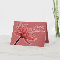 Red Water Lily Colour Pretty Flower Happy Birthday