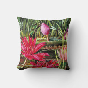 Red Water Lily of Southern India Cushion