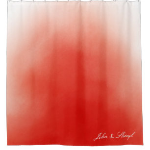 Red Watercolor Abstract Shower Curtain