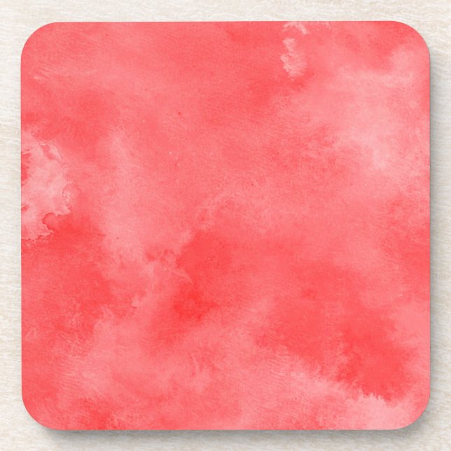 Red Watercolor, Artistic Accent  Coaster (Front)