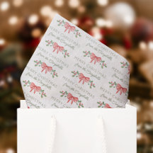 Red Watercolor Berries Bow Merry Christmas