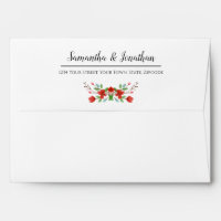Red Watercolor Blossoms Elegant Wedding