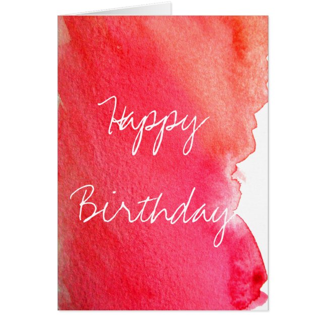Red watercolor cute arty creative birthday (Front)