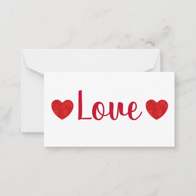 Red Watercolor Heart  Note Card (Front)
