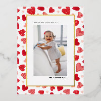 Red Watercolor Hearts Photo Happy Valentine's Day