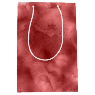 Red Watercolor Medium Gift Bag