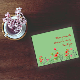 Red watercolor mother's day holiday postcard