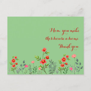 Red watercolor mother's day holiday postcard