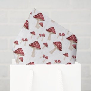 Red Watercolor Mushroom Woodland Forest Tissue Paper