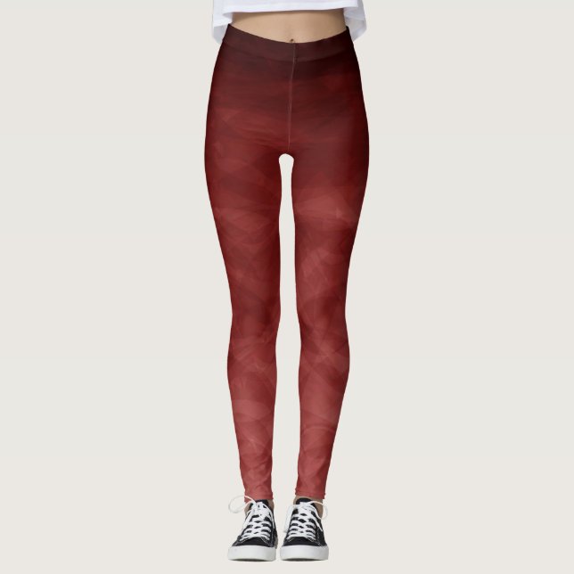 red watercolor ombre leggings (Front)