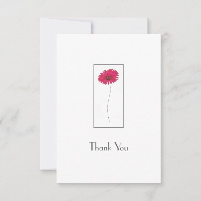 Red Watercolor, Pen & Ink Gerb Thank You Card (Front)
