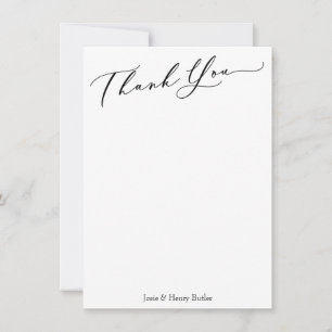 Red Watercolor Poppies Calligraphy Thank You Card
