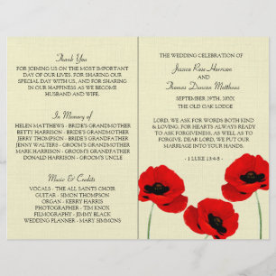 Red Watercolor Poppies Floral Wedding Collection