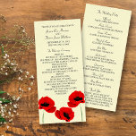 Red Watercolor Poppies Floral Wedding Collection Programme<br><div class="desc">The red watercolor poppies floral wedding collection is perfect for any bride and groom-to-be. The design features red watercolor hand painted poppies on an ivory linen effect background. Easily add your custom wording to this design by using the "personalise it" boxes on the right hand side of the page, or...</div>