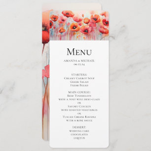 Red Watercolor Poppies in a Field Wedding Invitation